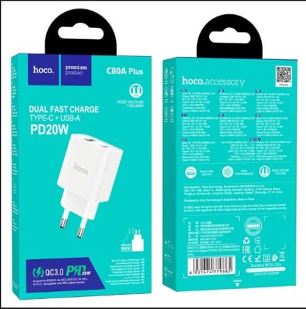 CHARGEUR HOCO / C80A Rapido PD20W+QC3.0 charger(EU)