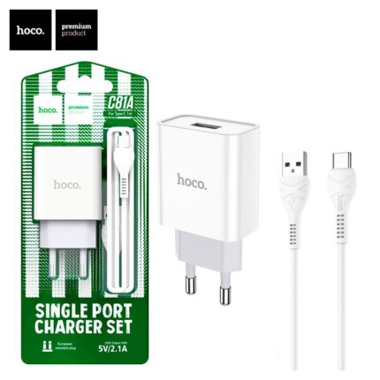 CHARGEUR HOCO / C81A Asombroso single port charger set(Type-C)(EU)