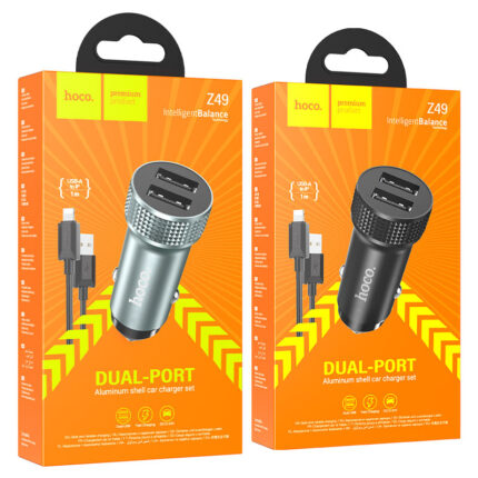 CHARGEUR AUTO / Z49 Level dual port car charger set(iP)