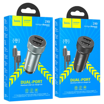 CHARGEUR AUTO / Z49 Level dual port car charger set(Micro)